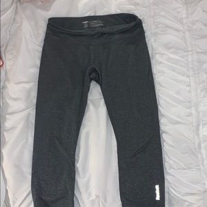 Reebok gray striped cropped yoga pants